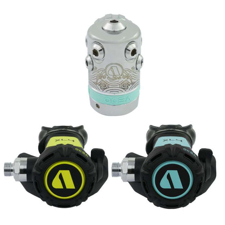 Apeks XL4 OCEA STAGE 3 Dive Regulator + Octopus Black/Light Blue-DIN-Mint-