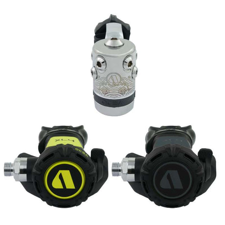 Apeks XL4 OCEA STAGE 3 Dive Regulator + Octopus Black/Light Blue-YOKE-Black Grey-