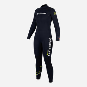 Aqualung Wave 3mm Mens Dive Wetsuit-Black/Bright Green-XS-