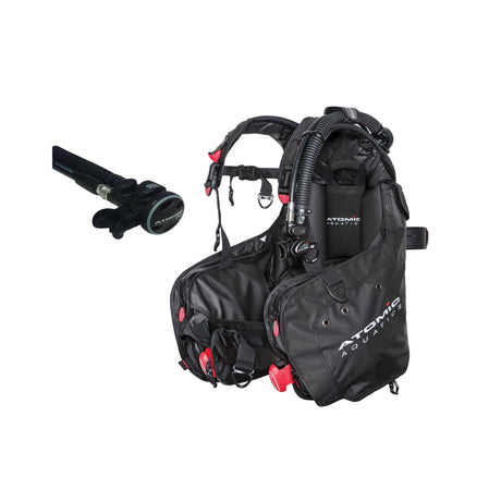 Atomic Aquatics BC1 BCD and SS1 Safe Second Inflator Diving Package-Black-Medium-Titanium Black
