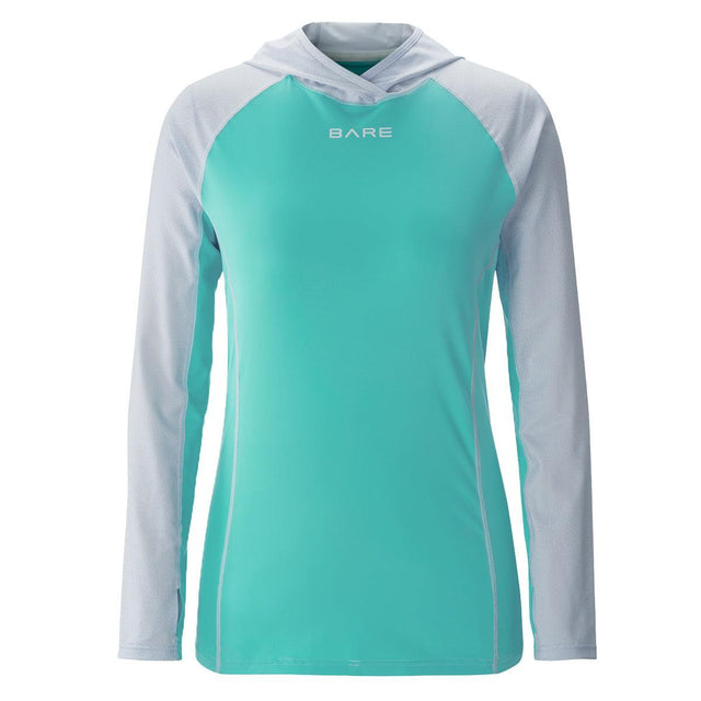 Bare Eclips Hooded Rashguard Womens Aqua-XS-