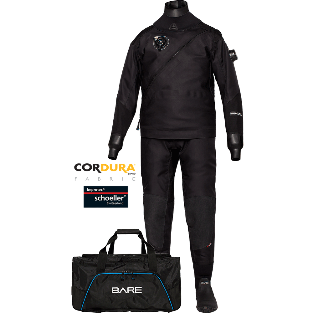 Bare HDC Cordura Mens Tech Drysuit-Black-S-