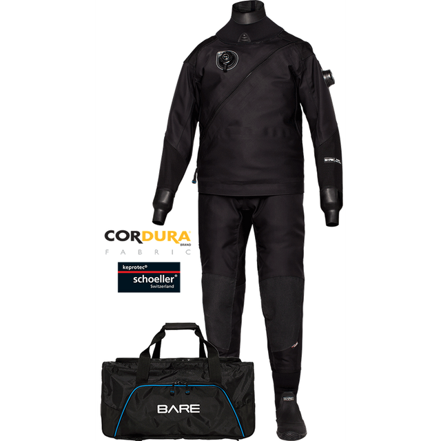 Bare HDC Cordura Mens Tech Drysuit-Black-S-