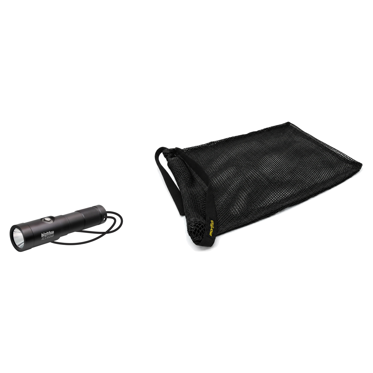 BigBlue Lobster Season Package – AL1300NP 1300 Lumen Narrow Beam Light + Free Morifish Game Bag — Black