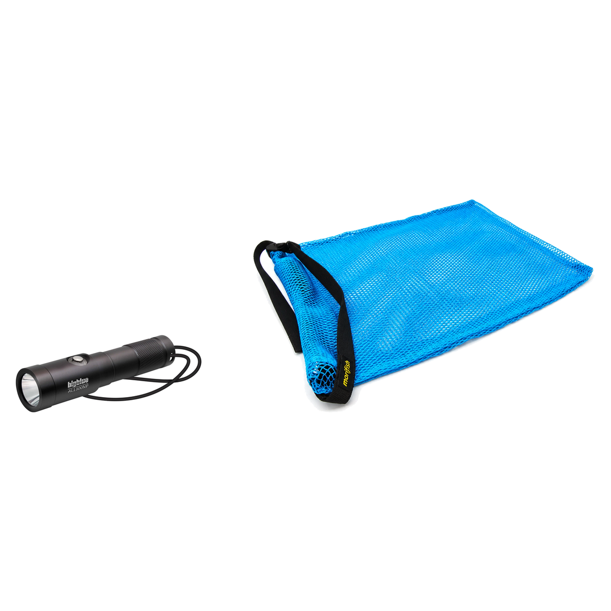 BigBlue Lobster Season Package – AL1300NP 1300 Lumen Narrow Beam Light + Free Morifish Game Bag — Black
