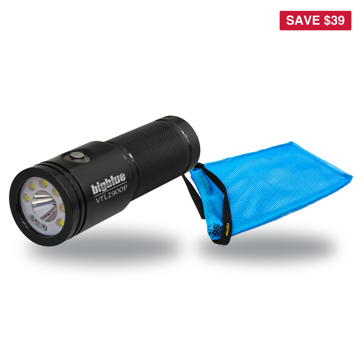 BigBlue Lobster Season Package – VTL2900P 2900 Lumen Video Tech Light + Free Morifish Game Bag — includes BigBlue 2900 Lumen…