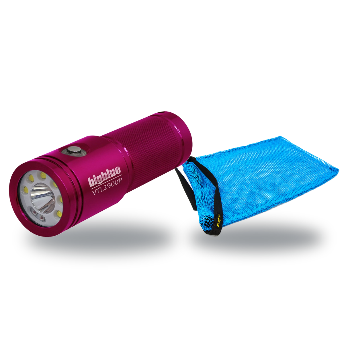 BigBlue Lobster Season Package – VTL2900P 2900 Lumen Video Tech Light + Free Morifish Game Bag — Glossy Pink