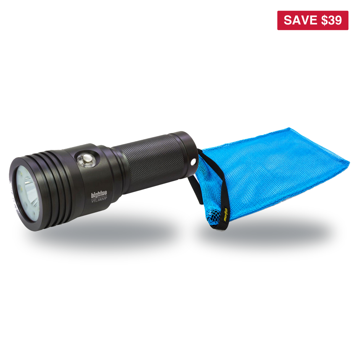 BigBlue Lobster Season Package – VTL3800P 3800 Lumen Video Tech Light + Free Morifish Game Bag — includes BigBlue 3800 Lumen…