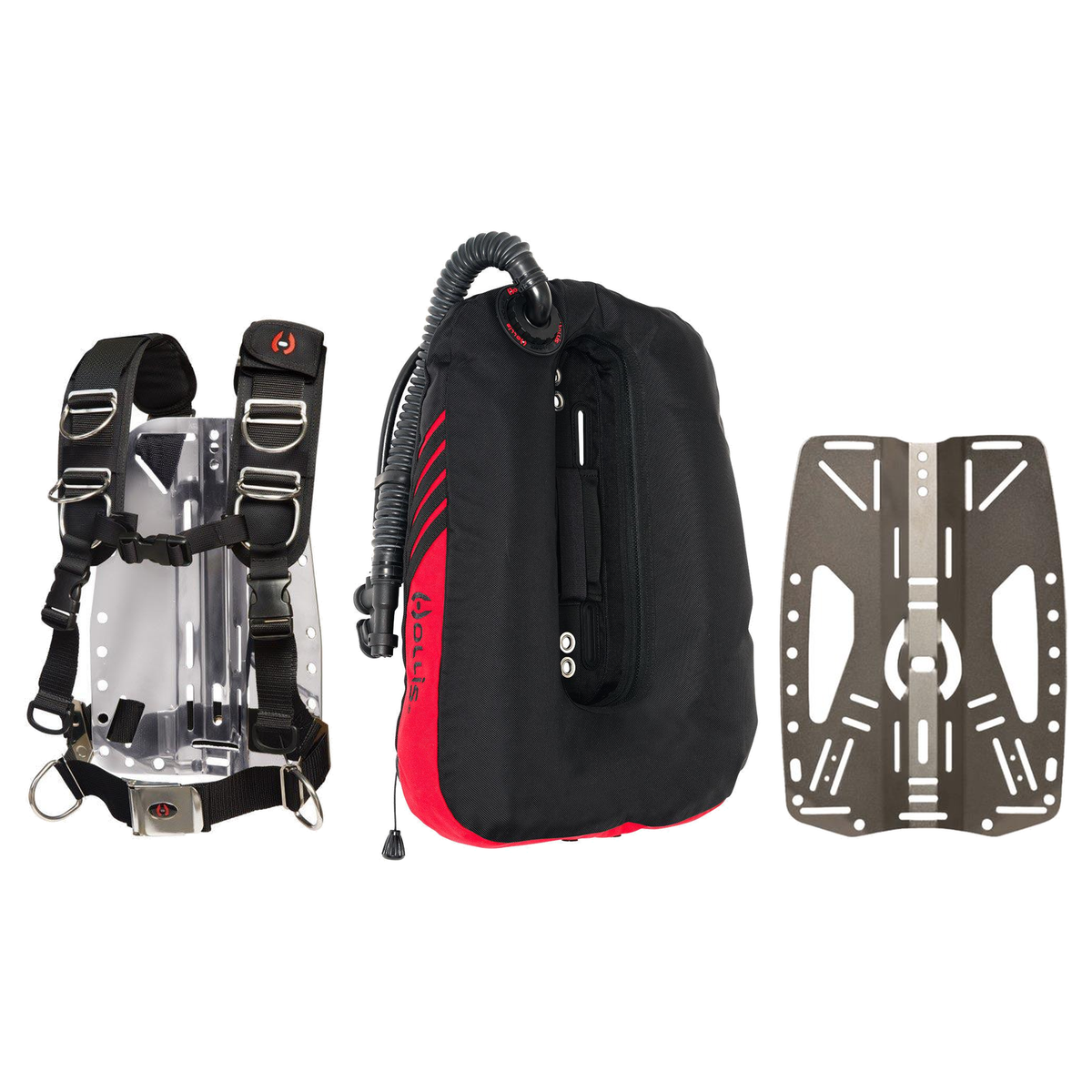 Hollis Backplate and Wing Package – ST 35 lb Wing + Stainless Steel Backplate 2.0 + Elite 2 Harness — includes Hollis ST 35…