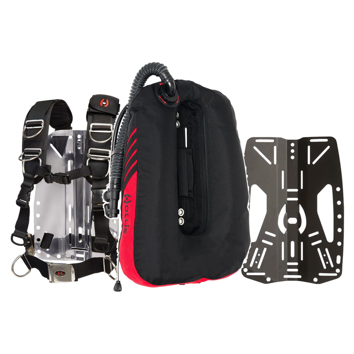 Hollis Backplate and Wing Package – ST 35 lb Wing + Stainless Steel Backplate 2.0 + Elite 2 Harness — ST 35 lb Wing, Aluminu…
