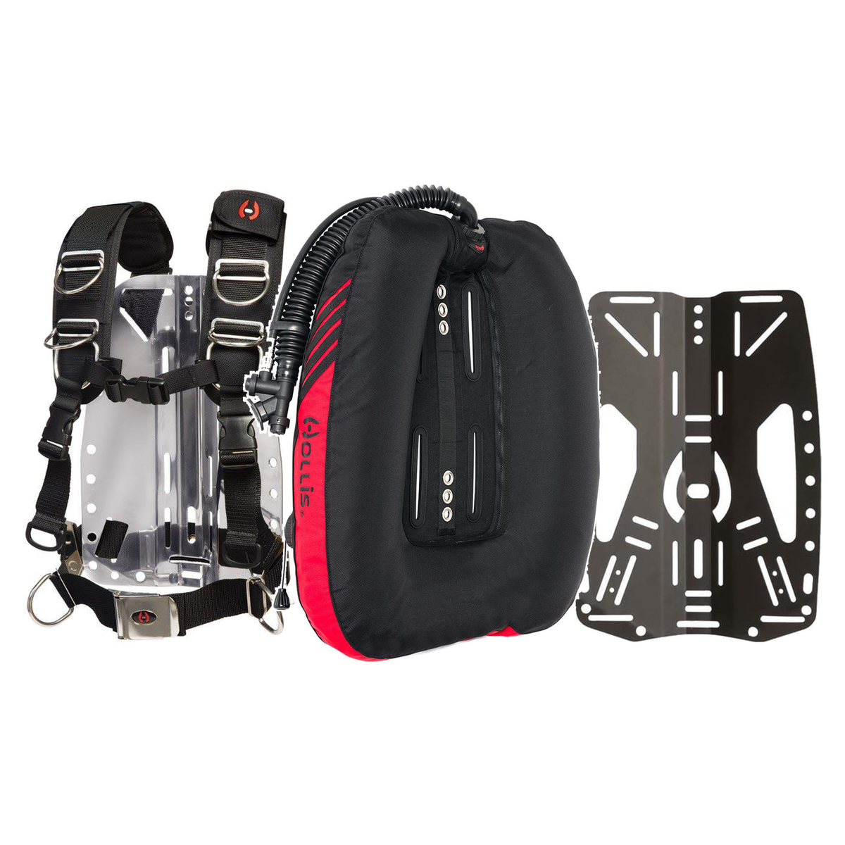 Hollis Backplate and Wing Package – ST 35 lb Wing + Stainless Steel Backplate 2.0 + Elite 2 Harness — DT 50 lb Wing, Aluminu…