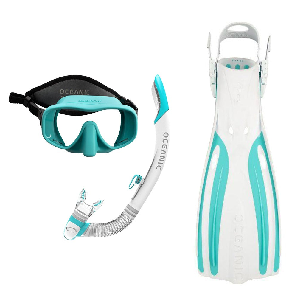 Oceanic Masks, Snorkels, Fins Package