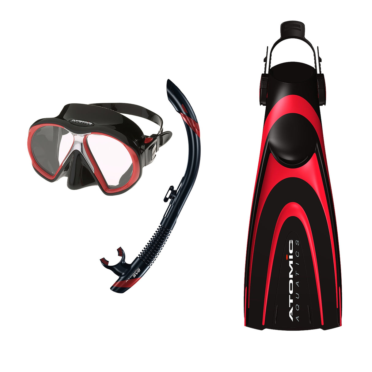 Atomic Aquatics Masks, Snorkels, Fins Package