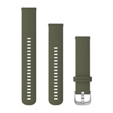 Garmin Quick Release Bands (20 mm) - Silicone / Moss with Silver Hardware