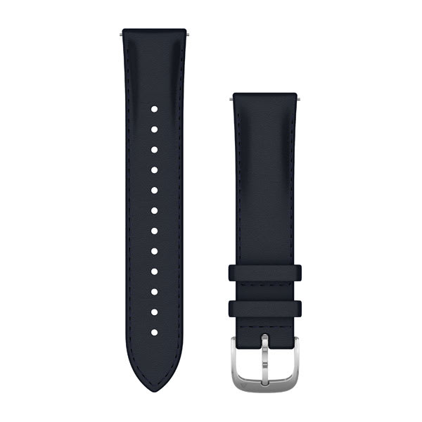 Garmin Quick Release Bands (20 mm) - Leather / Navy Italian with Silver Hardware