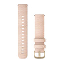 Garmin Quick Release Bands (20 mm) - Fabric / Blush Pink Woven Nylon with Light Gold Hardware