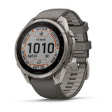 Garmin fenix 9 Pro – inReach, Solar, 47 mm Titanium with Pebble Gray/Silver Gray Silicone Band