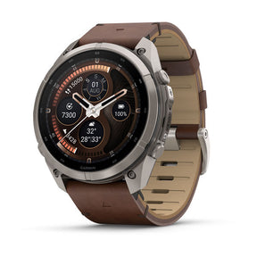 Garmin fenix 9 Pro – inReach, 51 mm Titanium with Walnut Leather Band