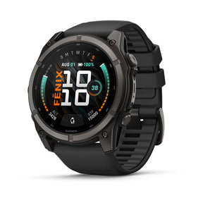 Garmin fenix 9 – 51mm, Carbon Gray DLC Titanium with Black Silicone Band