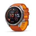 Garmin fenix 9 Pro – inReach, 51 mm Titanium with Autumn Orange/Spark Orange Silicone Band