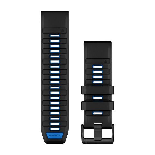 Garmin QuickFit 26 mm watch band, black/pilot blue silicone 1
