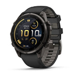 Garmin fenix 9 Pro – inReach, 47 mm Carbon Gray DLC Titanium with Black/Pebble Gray Silicone Band
