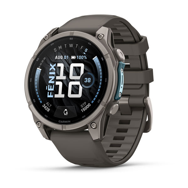 Garmin fenix 9 – 47 mm, Titanium with Pebble Gray Silicone Band
