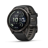 Garmin fenix 9 Pro – inReach, 43 mm Carbon Gray DLC Titanium with Black/Pebble Gray Silicone Band