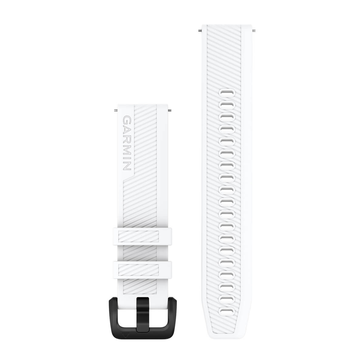 Garmin Quick Release Bands (20 mm) - Silicone / White with Black Hardware