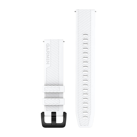 Garmin Quick Release Bands (20 mm) - Silicone / White with Black Hardware