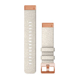 Garmin QuickFit 20 Watch Bands - Fabric / Cream Heathered Nylon with Rose Gold Hardware