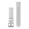 Garmin Quick Release Bands (20 mm) - Silicone / White with Polished Silver Hardware