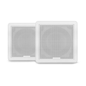 Fusion FM Series Flush-Mount Marine Speakers, 6.5 in 120 W, Square White (010-02299-10)