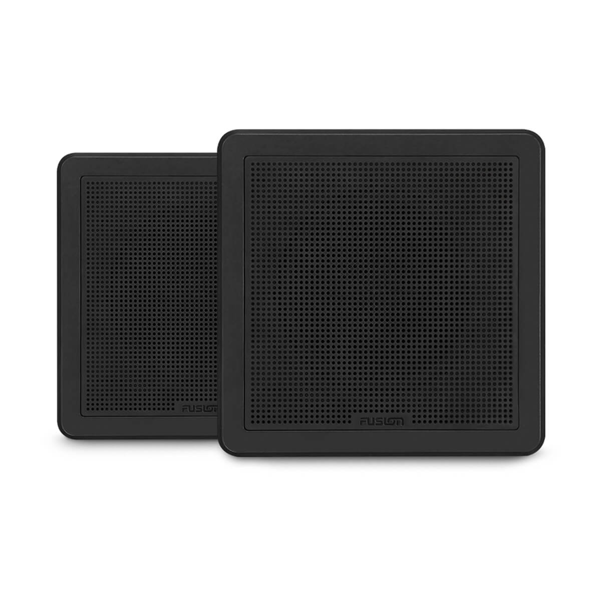 Fusion FM Series Flush-Mount Marine Speakers, 7.7 in 200 W, Square Black (010-02300-11)
