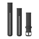 Garmin Quick Release Bands (20 mm) - Silicone / Black with Slate Hardware