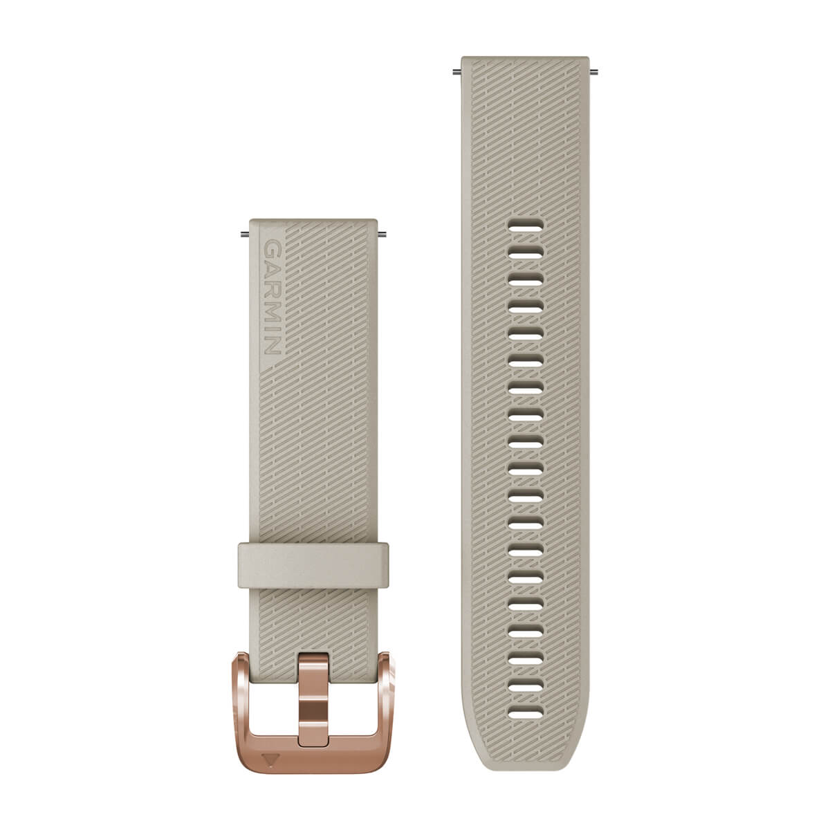 Garmin Quick Release Bands (20 mm) - Silicone / Light Sand with Rose Gold Hardware