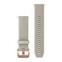 Garmin Quick Release Bands (20 mm) - Silicone / Light Sand with Rose Gold Hardware