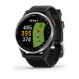 Garmin Approach S44 and S50 GPS Golf Smartwatch – S44: Golf Features / Silver Aluminum Bezel with Black Silicone Band
