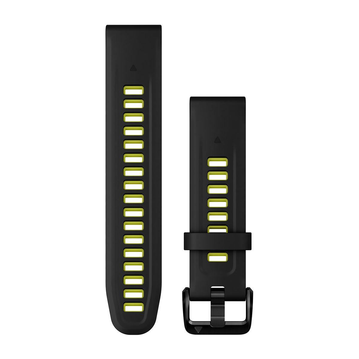 Garmin QuickFit 20 Watch Bands - Silicone / Black/Electric Lime