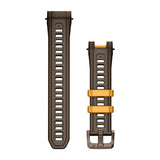 Garmin Instinct 3 45 mm and Instinct Crossover AMOLED 22 mm Watch Bands - Cocoa Silicone with Metal Buckle