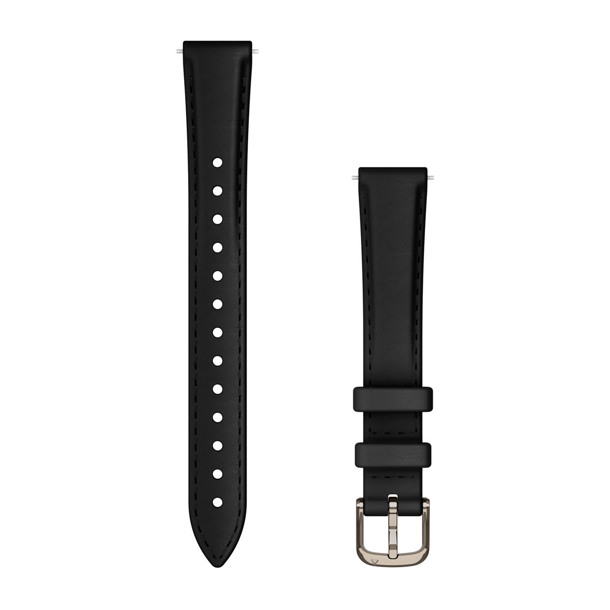 Garmin Lily 2 Bands (14 mm) - Black Leather with Cream Gold Hardware