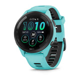 Garmin Forerunner 265 AMOLED GPS Running Smartwatch – 46 mm / Aqua / Black