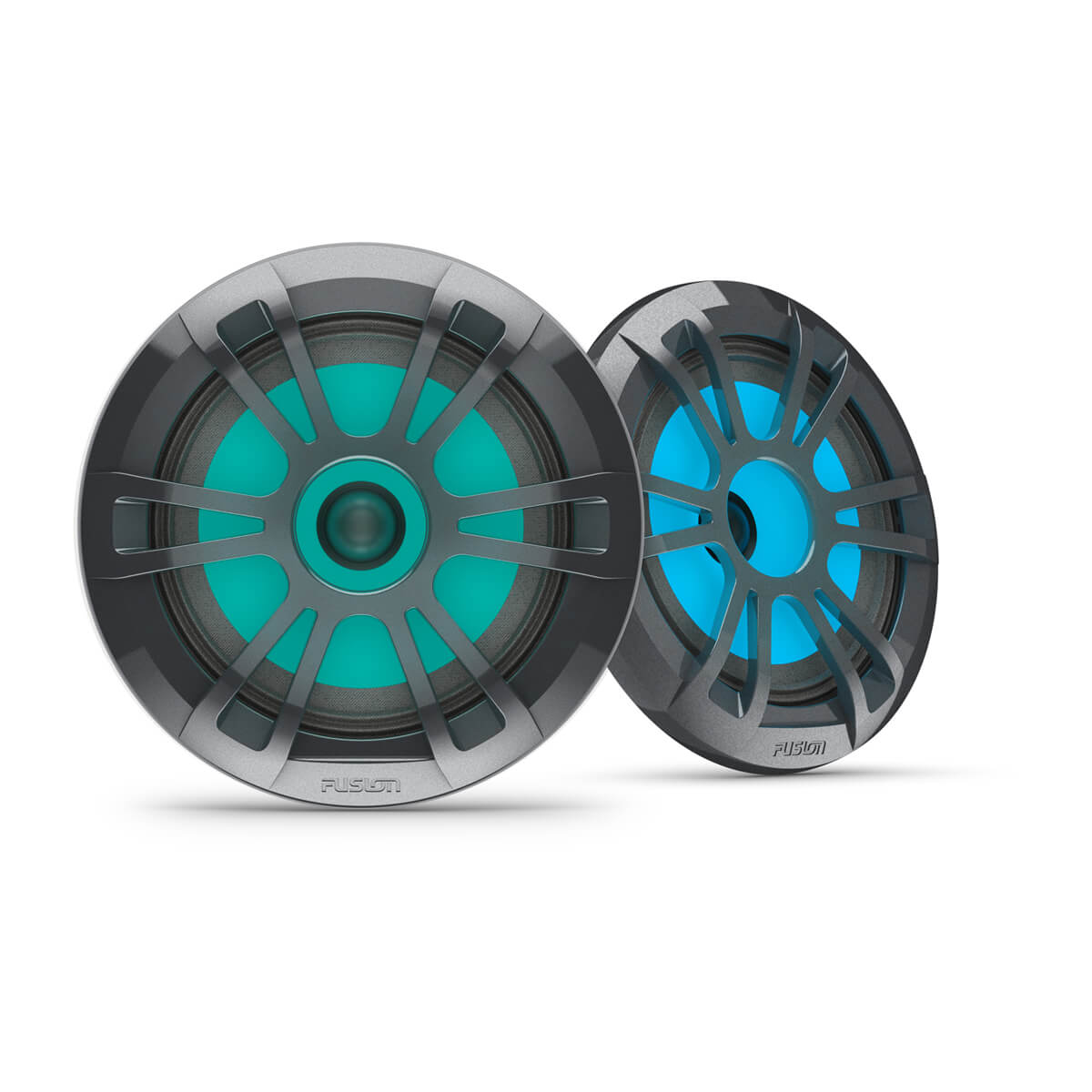 Fusion EL Series 6.5 in Marine Speakers, Sports Gray with RGB LED (010-02080-20)