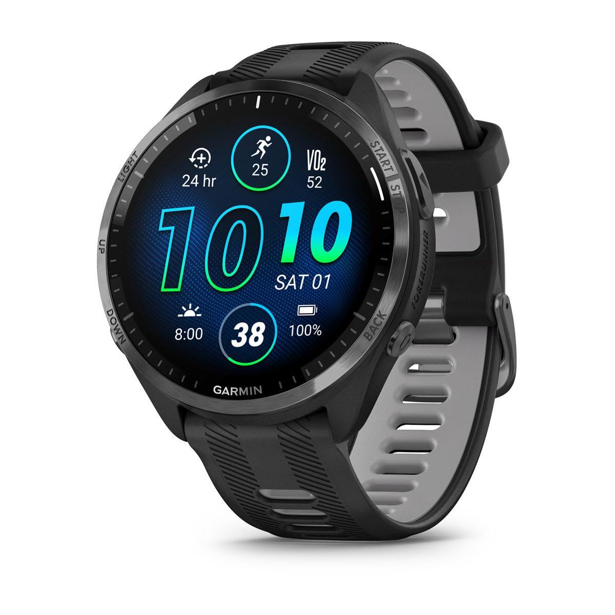 Garmin Forerunner 965 AMOLED GPS Running Smartwatch – Black / Powder Gray