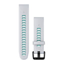 Garmin QuickFit 20 Watch Bands - Silicone / Whitestone/Aqua