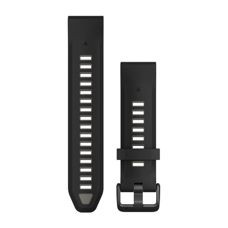 Garmin QuickFit 20 Watch Bands - Silicone / Black/Pebble Gray