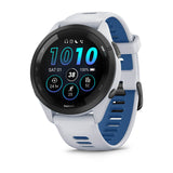 Garmin Forerunner 265 AMOLED GPS Running Smartwatch – 46 mm / Whitestone / Tidal Blue