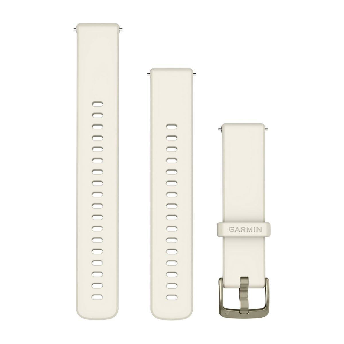 Garmin Quick Release Bands (18 mm) - Silicone / Bone with Lunar Gold Hardware