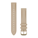 Garmin Quick Release Bands (18 mm) - Leather / Light Sand with Cream Gold Hardware