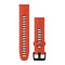 Garmin QuickFit 20 Watch Bands - Silicone / Flame Red/Graphite